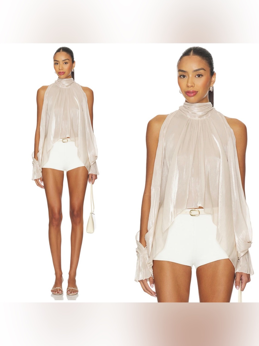 NWT MORE TO COME Tilly Blouse in Champagne